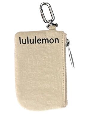Lululemon Pouch zipped wallet with clip hook beige / black